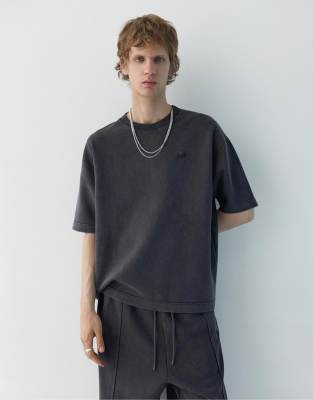 STWD - T-Shirt in Schwarz mit verwaschener Optik Schwarz L