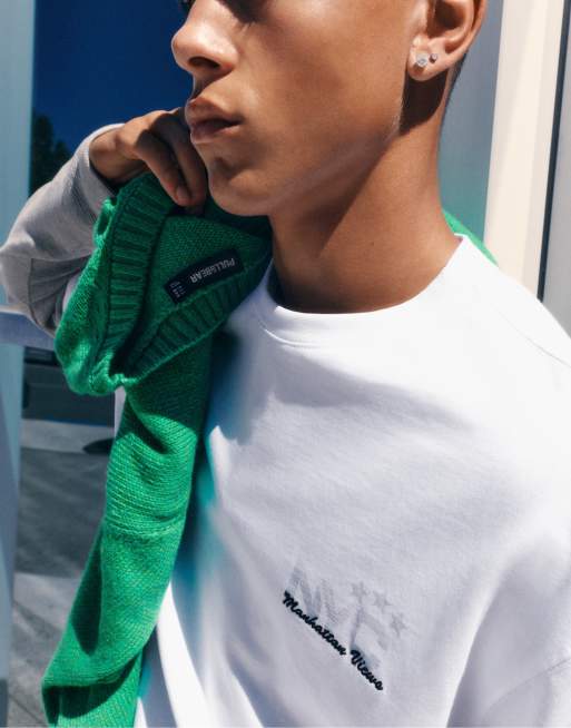 Pull&Bear Stwd t-shirt med NYC-tryck i vitt, 7 av 7
