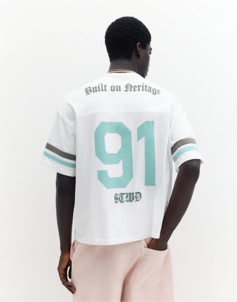 Pull&Bear - STWD - T-shirt met strepen in parelgrijs - view 1