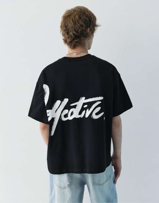 Pull&Bear - Stwd - T-shirt nera con graffiti, 2 di 4