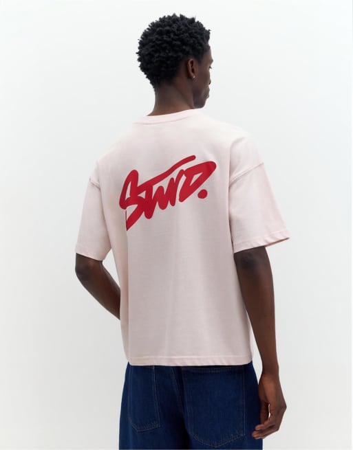 Pull&Bear - STWD - T-shirt oversize coupe carrée à logo - Rose, 2 de 7