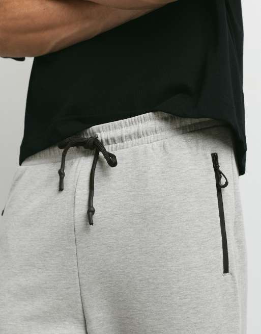 Pull&Bear Stwd tekniska joggingbyxor i gråmelerad, 3 av 7