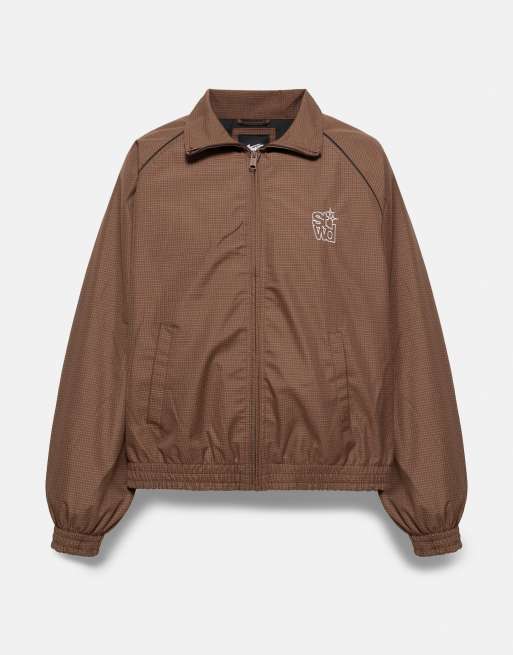 Pull&Bear Stwd ternet jakke i brun, 5 af 6