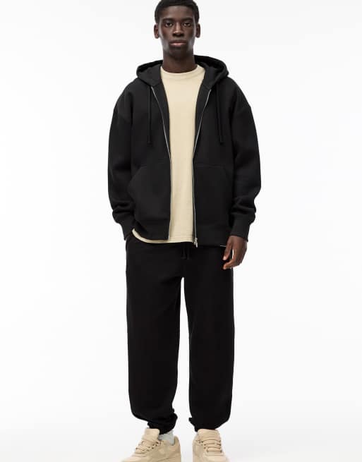 Pull&Bear Stwd tracksuit bottoms in black