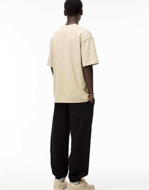 Pull&Bear Stwd tracksuit bottoms in black