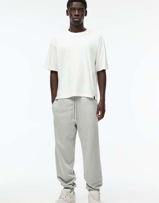 Pull&Bear STWD tracksuit bottoms in grey marl