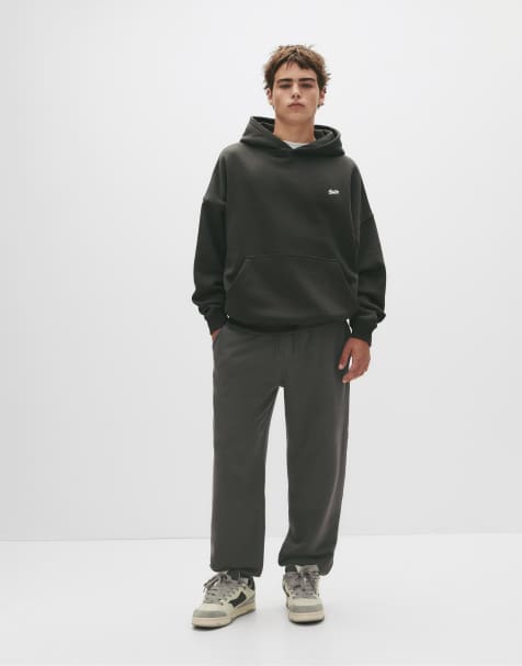 Pull&Bear Stwd tracksuit bottoms in grey