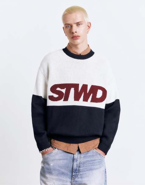 Pull&Bear - STWD - Trui met panelen in gebroken wit - view 1