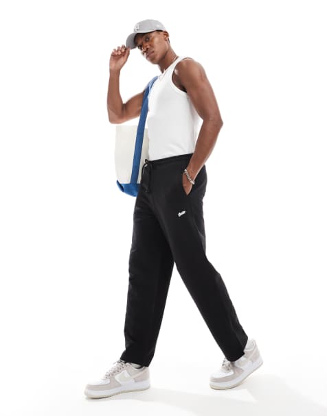 Pull&Bear STWD uncuffed joggers in black - view 1