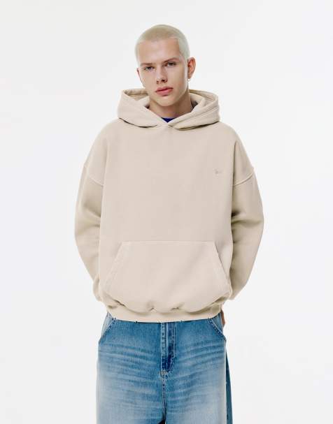 Pull&Bear – Stwd – Verblasster Kapuzenpullover in Beige - view 1