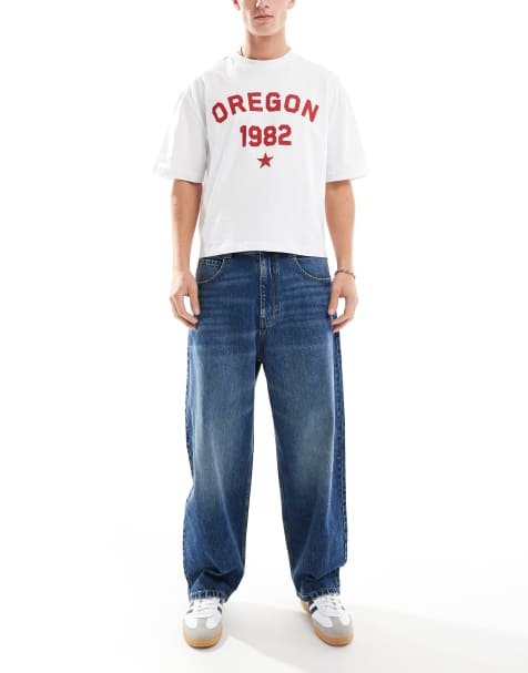 Pull&Bear STWD waistband skater jean in blue - view 1