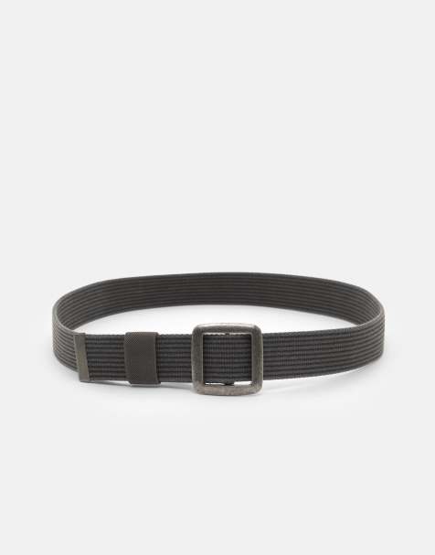 Pull&Bear Stwd washed-effect belt in medium grey - view 1