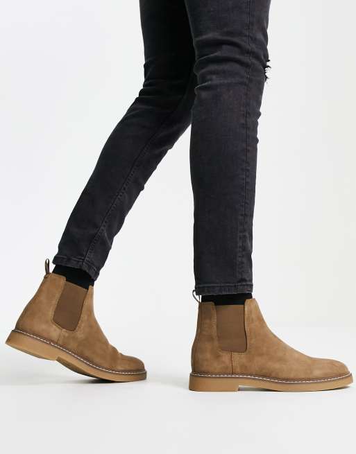 Stone suede chelsea clearance boots