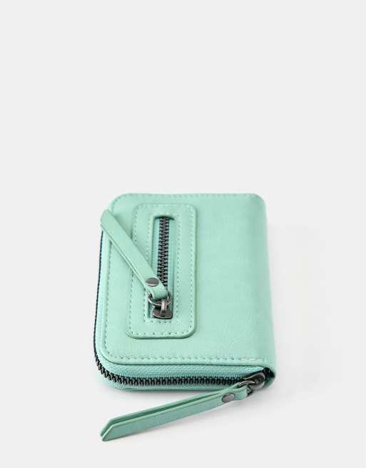 Pull&Bear suède portemonnee met rits in blauw, 3 van 4