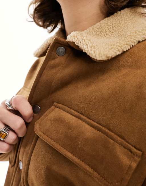 Pull&bear suede jacket deals