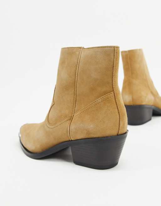 Western ankle cheap boots tan