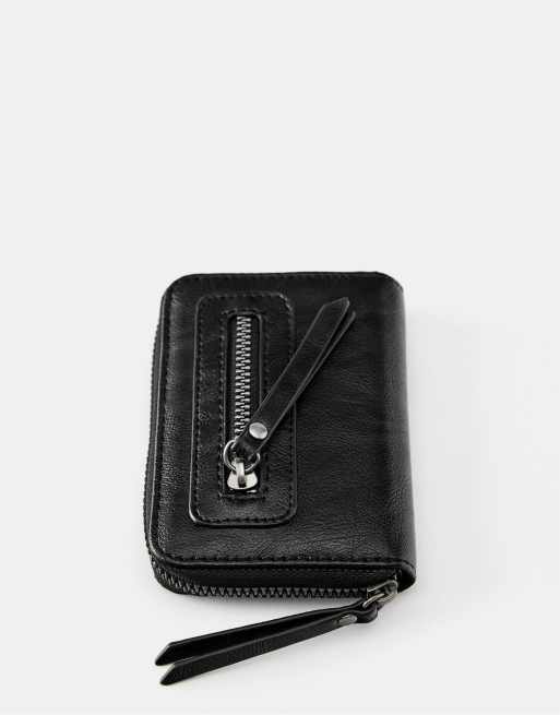 Pull&Bear Suede zip wallet in black, 3 of 4