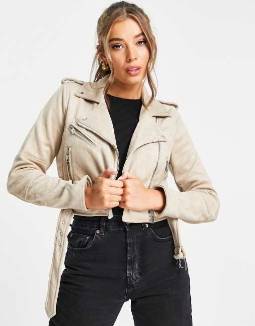 Beige suede shop biker jacket womens