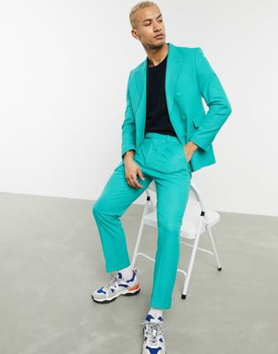 Pull&Bear suit trouser in green - ASOS Price Checker