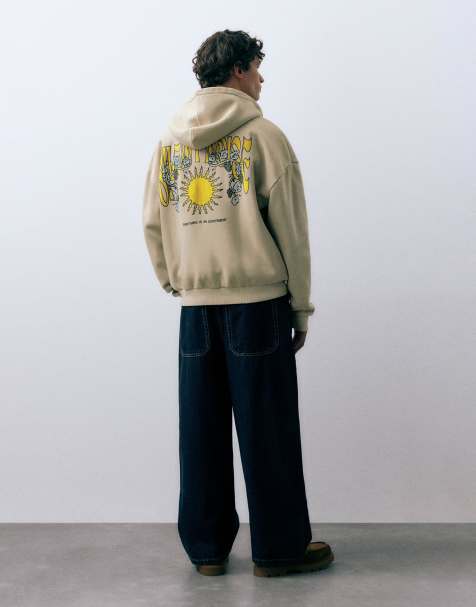 Pull&Bear - Sun - Felpa grigia con cappuccio e zip - view 1