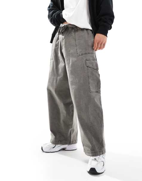 Pull&Bear - Super baggy broek in grijs - view 1