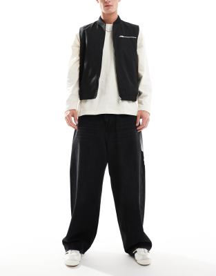 Pull & Bear Super Baggy Fit Jean In Black In Black