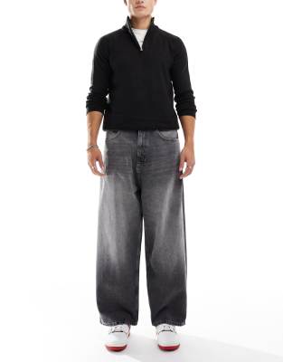 Pull & Bear Super Baggy Fit Jean In Gray