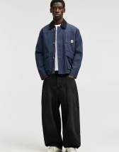 Pull&Bear super baggy fit roll-up jeans in black