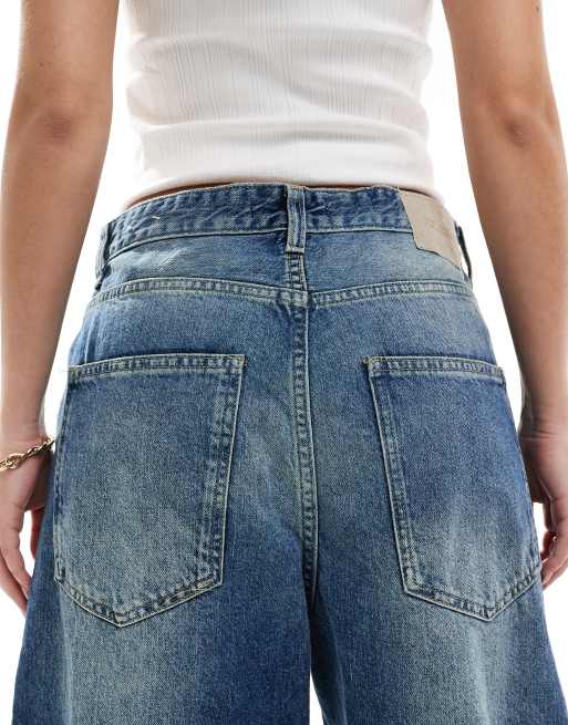 Pull&Bear - Super baggy jeans in donkerblauw, 5 van 5
