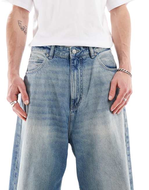 Pull&Bear super baggy jeans in vintage blue