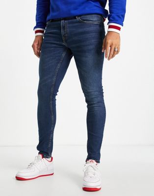 Pull&Bear super skinny jeans in dark blue