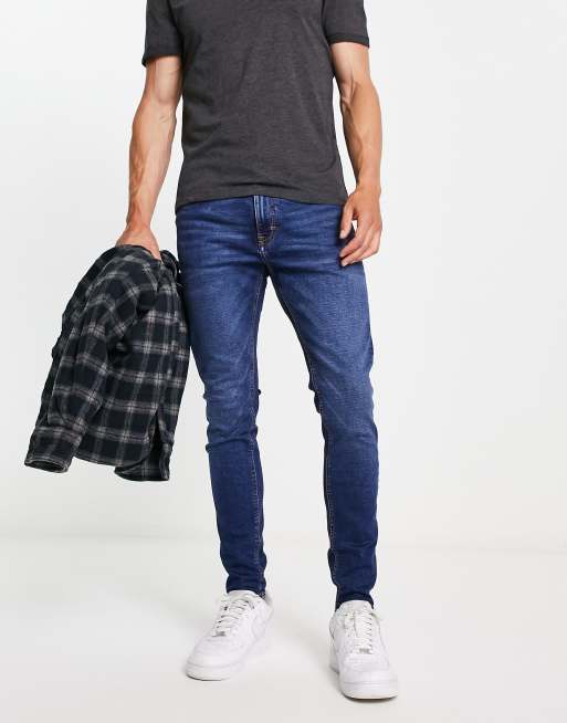 Pull&Bear super skinny jeans in dark blue | ASOS