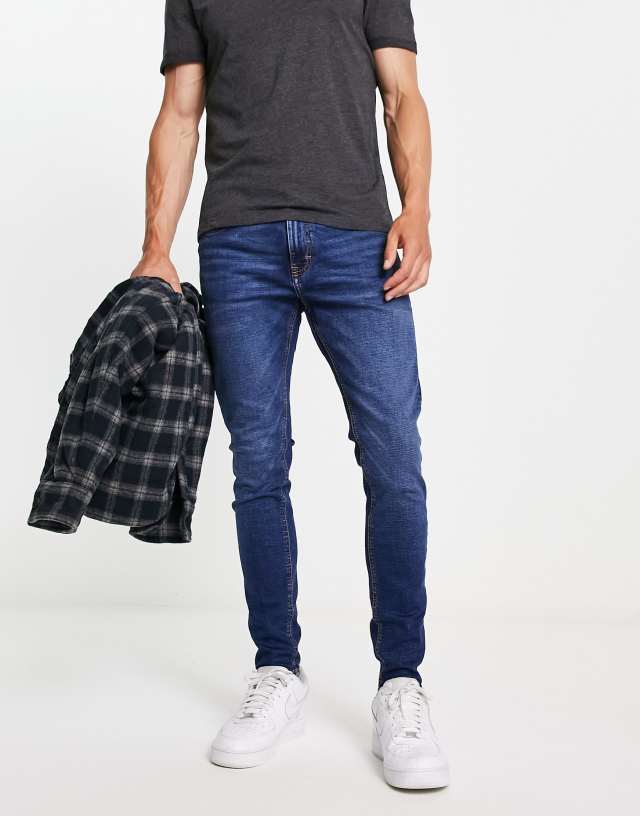 Pull&Bear super skinny jeans in dark blue