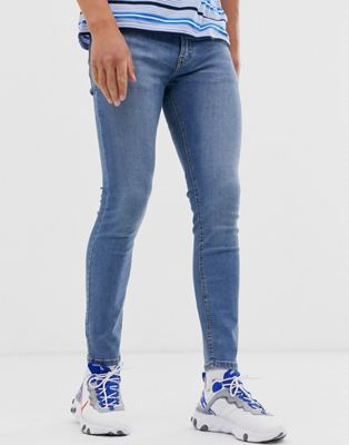super skinny light blue jeans