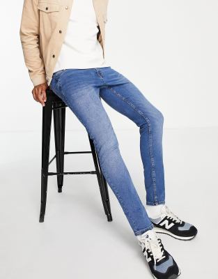Pull&Bear Pull&Bear super skinny jeans in mid blue