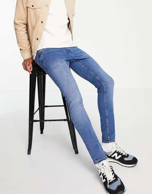 Pull&Bear super skinny jeans in mid blue | ASOS