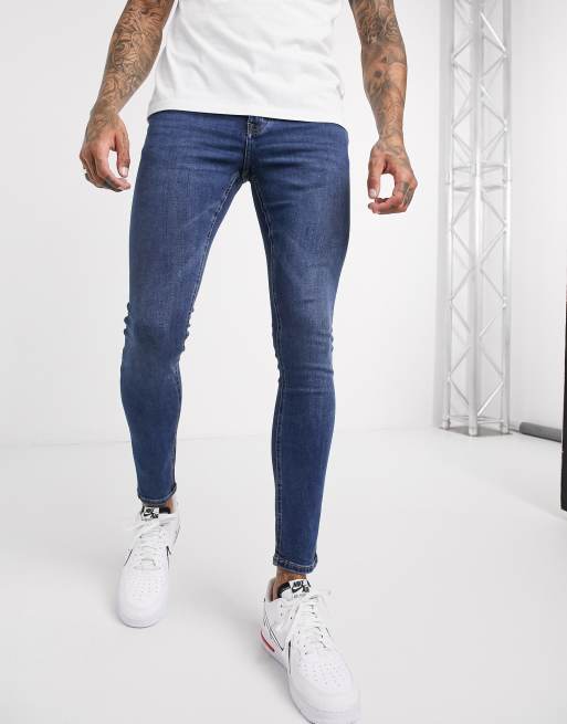 Pull&Bear super skinny jeans in mid blue