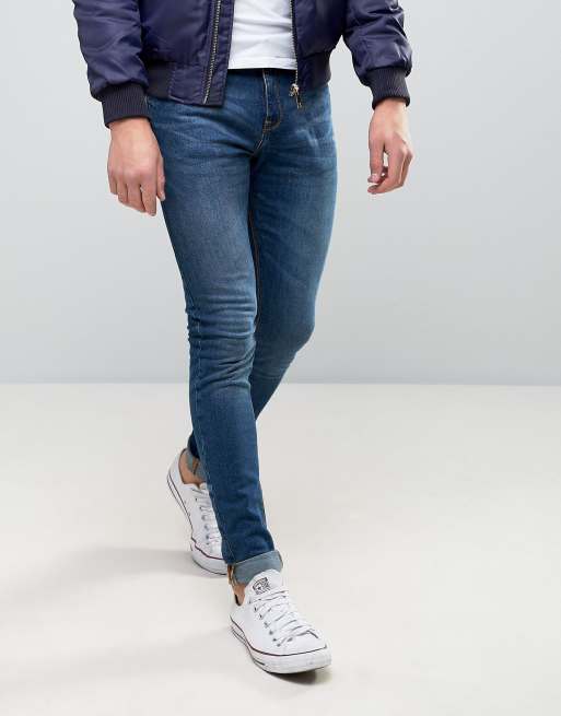 Pull&Bear Super Skinny Jeans In Mid Wash Blue | ASOS