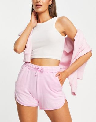 Pull&Bear super soft brushed jersey shorts in pink