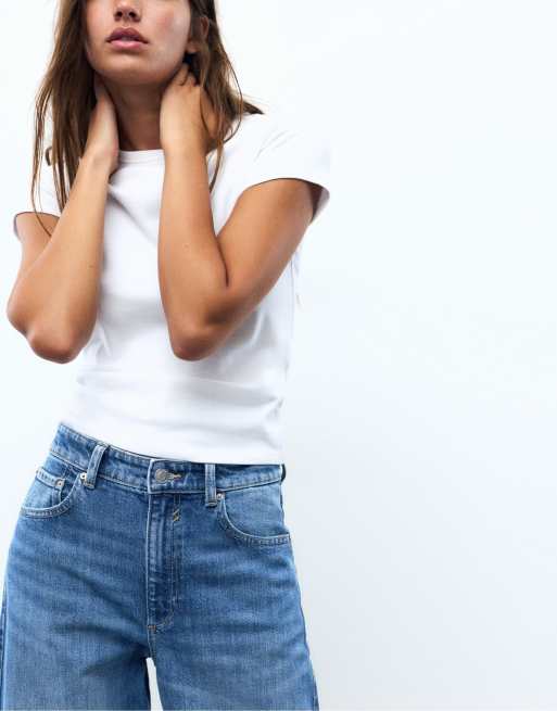 Pull&Bear Super wide-leg jeans i mørkeblå, 5 af 7