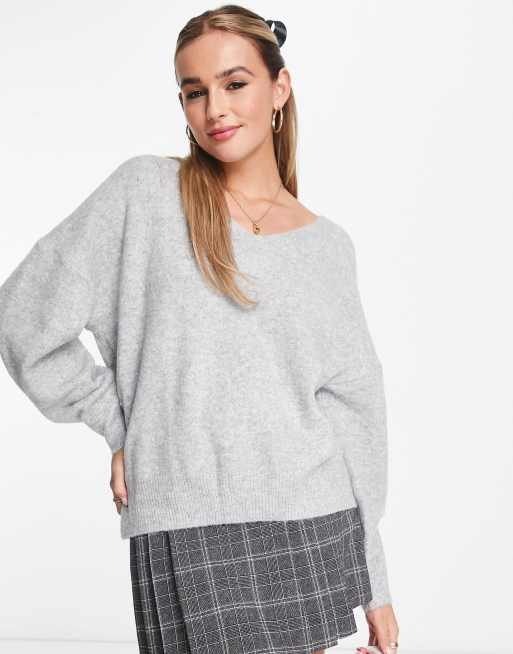 Pull and bear grey jumper sale