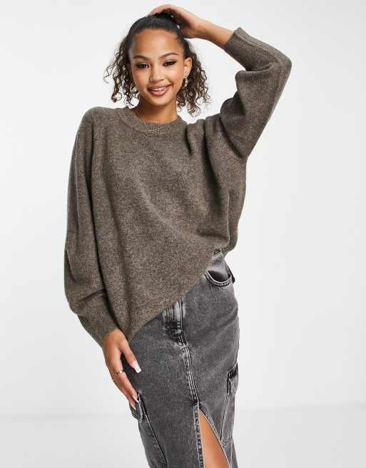 Pullu0026Bear supersoft sweater in brown | ASOS