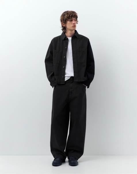 Pull&Bear – Superweite Jeans in Schwarz - view 1