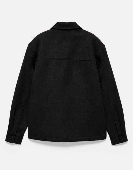 Pull&Bear surchemise à manches longues noire, 7 de 7