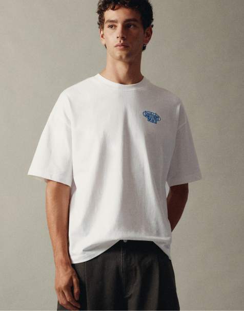 Pull&Bear Surfrider Beach-T-Shirt in Weiß - view 1