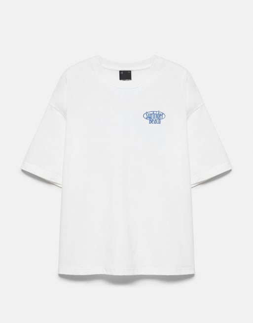 Pull&Bear Surfrider t-shirt da mare bianca, 2 di 4