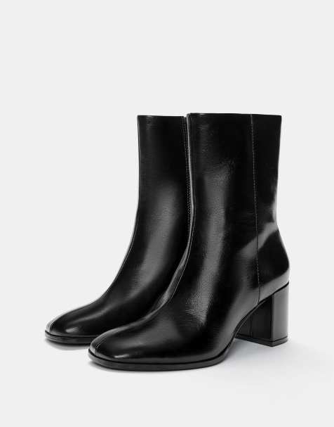 Pull&Bear – Svart ankelboots med hög klack - view 1