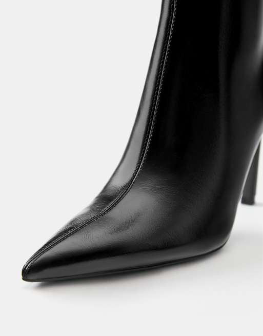 Pull&Bear – Svart ankelboots med hög klack, 3 av 5