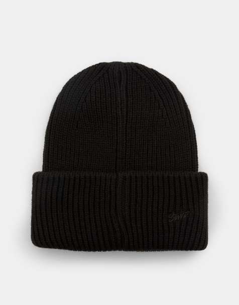 Pull&Bear – Svart, grovstickad mössa - view 1