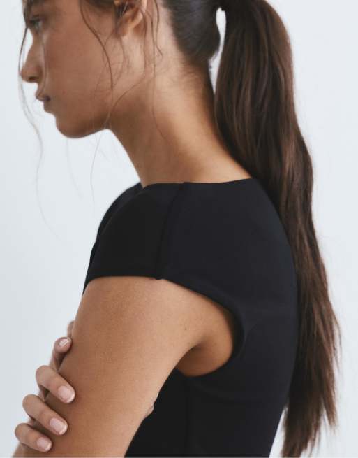 Pull&Bear – Svart midiklänning, 4 av 4